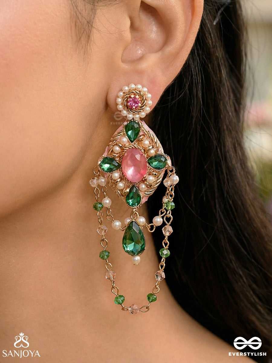 Samaalya- The Bejeweled Crown- Pearls And Stones Embroidered Earrings