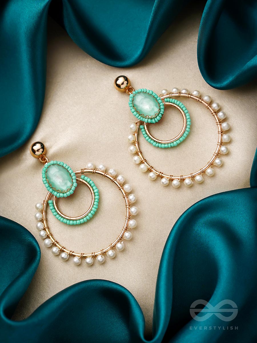 Sun, Moon And Stars- Golden Embellished Earrings