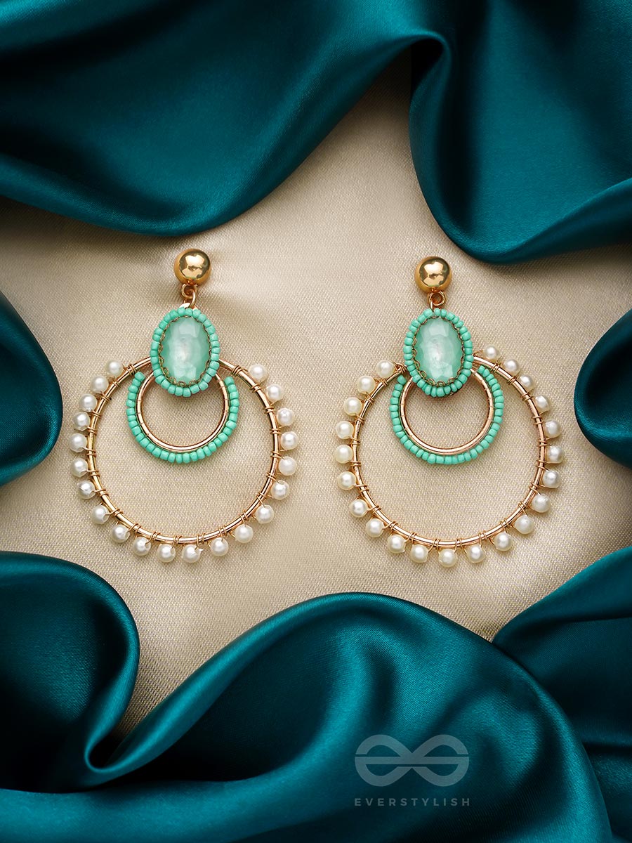 Sun, Moon And Stars- Golden Embellished Earrings