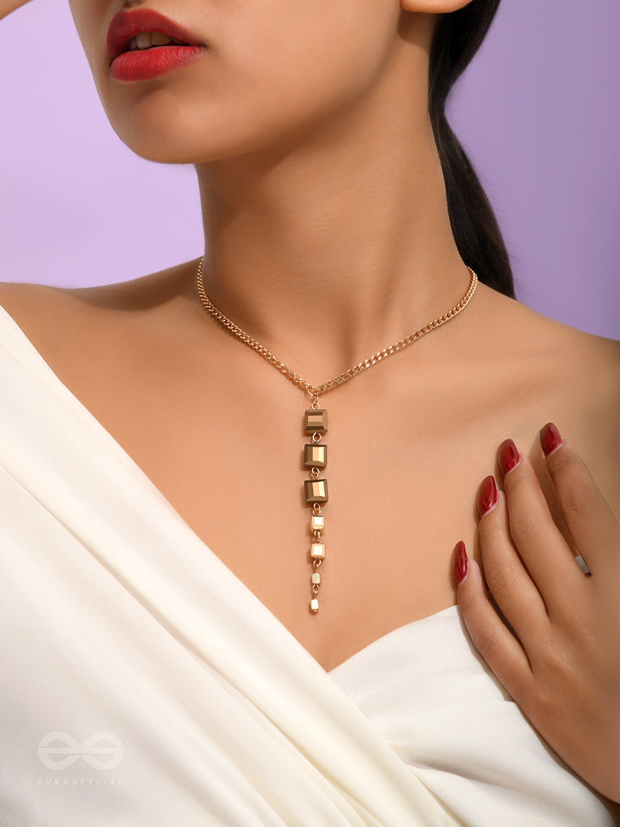 Drop Dead Gorgeous Golden Embellished Necklace With Anti-Tarnish Coating