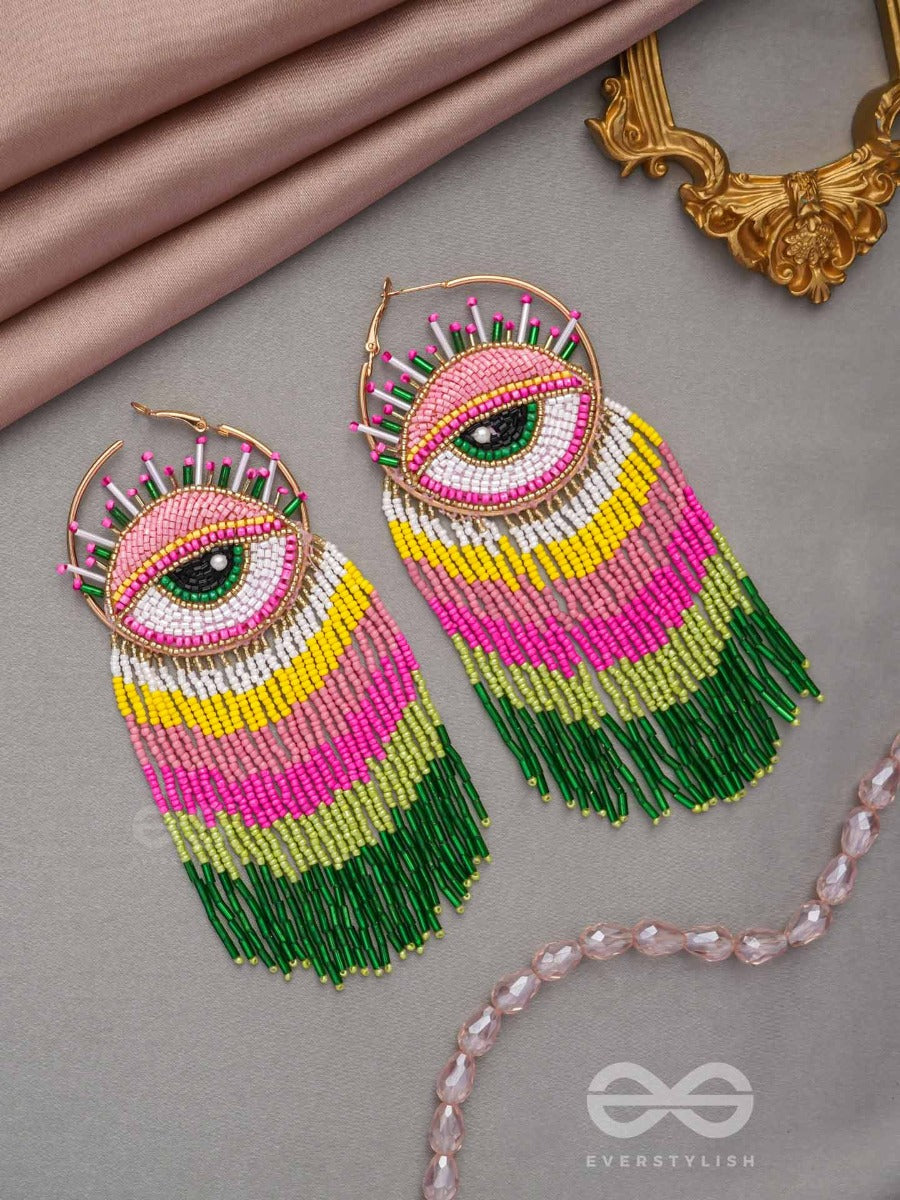 Preetimaya- Tears Of Joy- Beads And Cutdana Embroidered Statement Earrings
