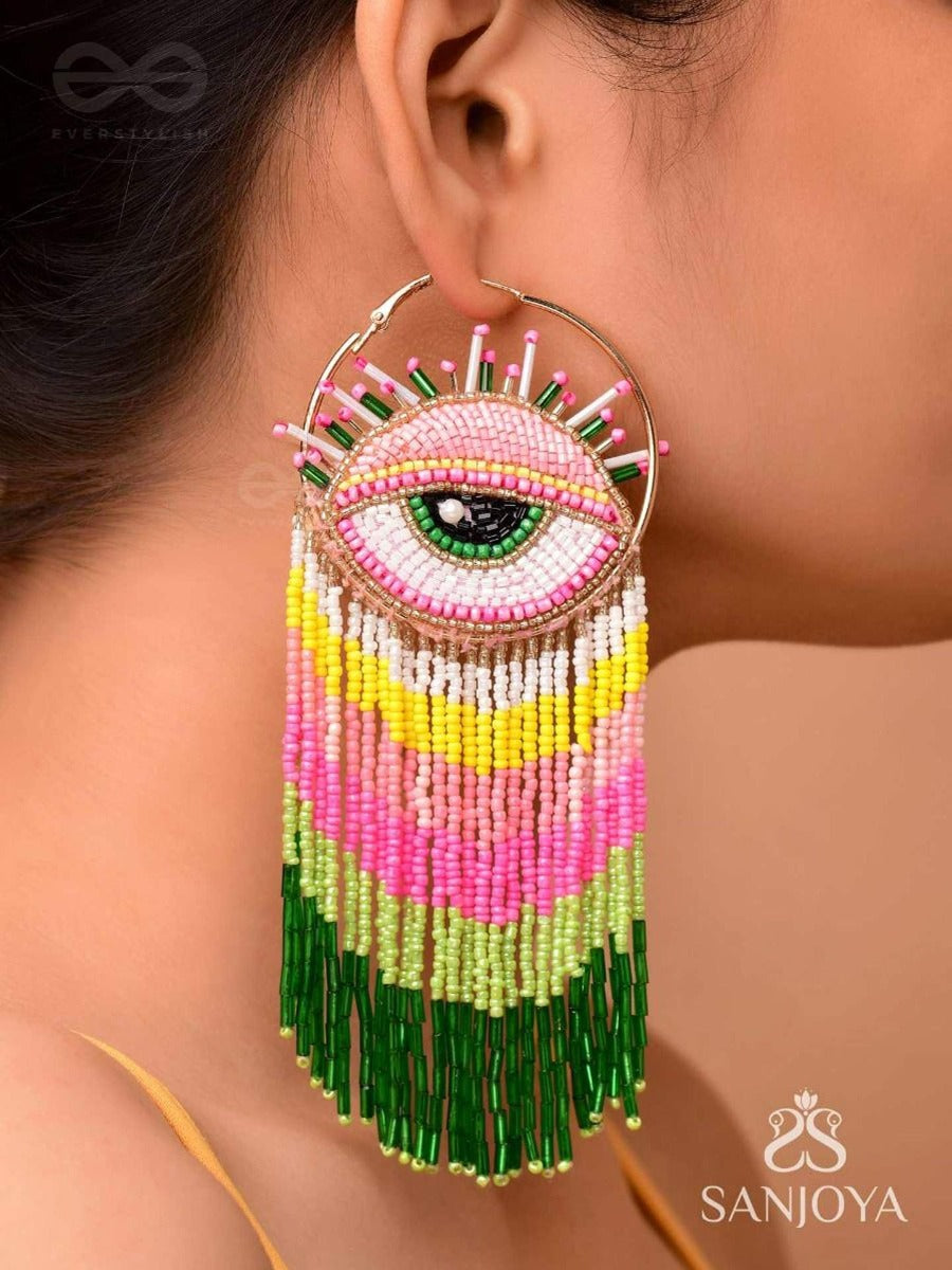 Preetimaya- Tears Of Joy- Beads And Cutdana Embroidered Statement Earrings