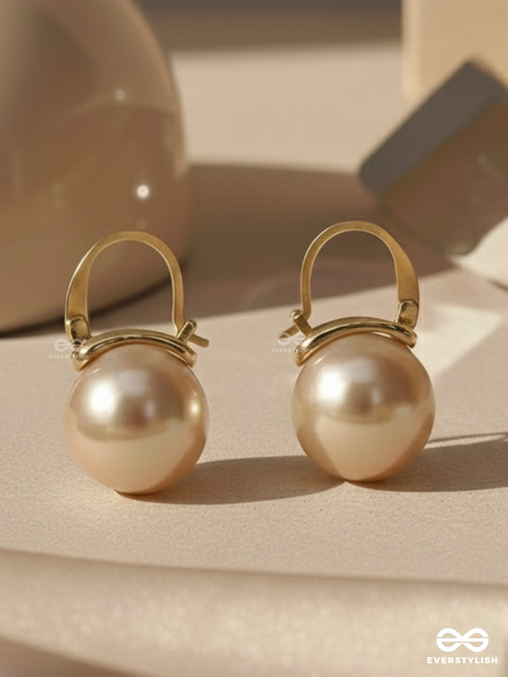 Tears Of Mermaid- Golden Pearl Earrings