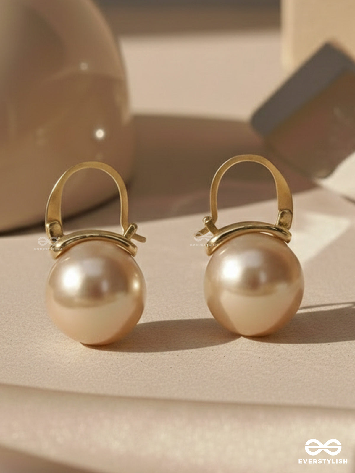 Tears Of Mermaid- Golden Pearl Earrings