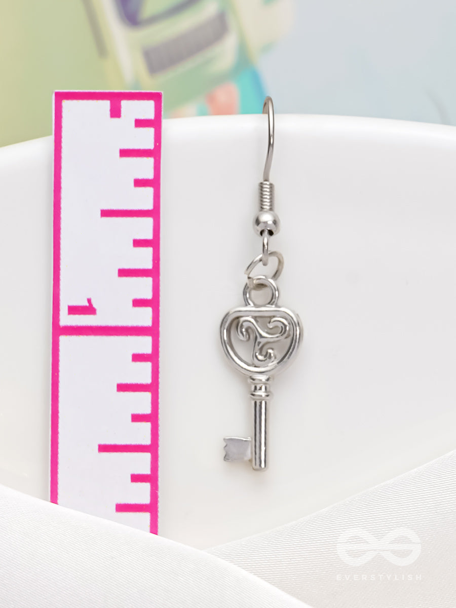 Locke & Key- Silver Earrings
