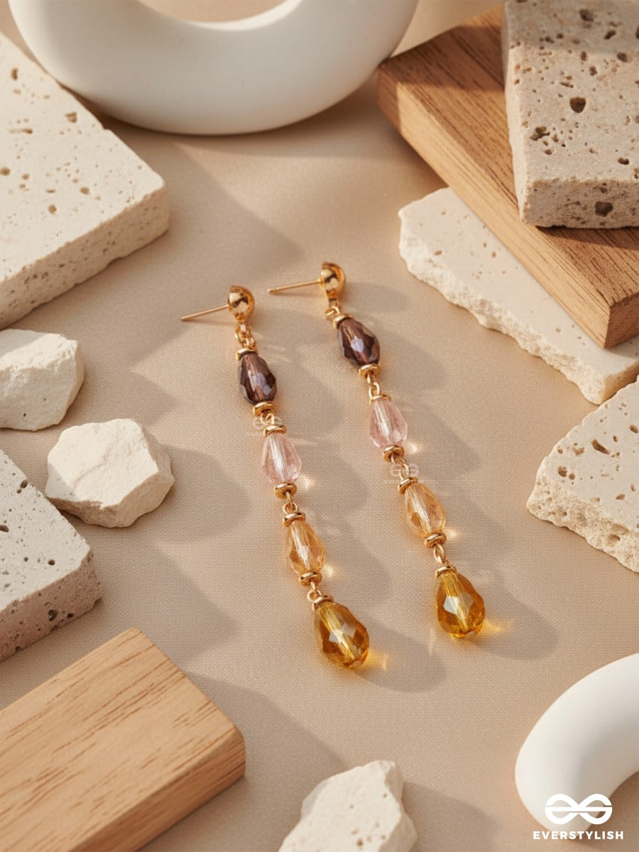 The Blazing Mist- Golden Embellished Earrings
