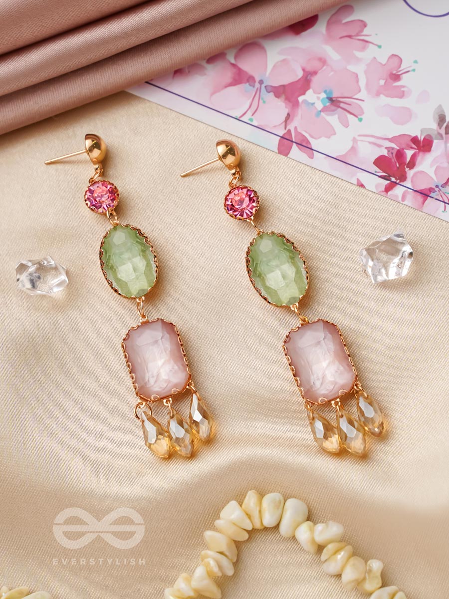 Thrice The Charm- Golden Embellished Earrings