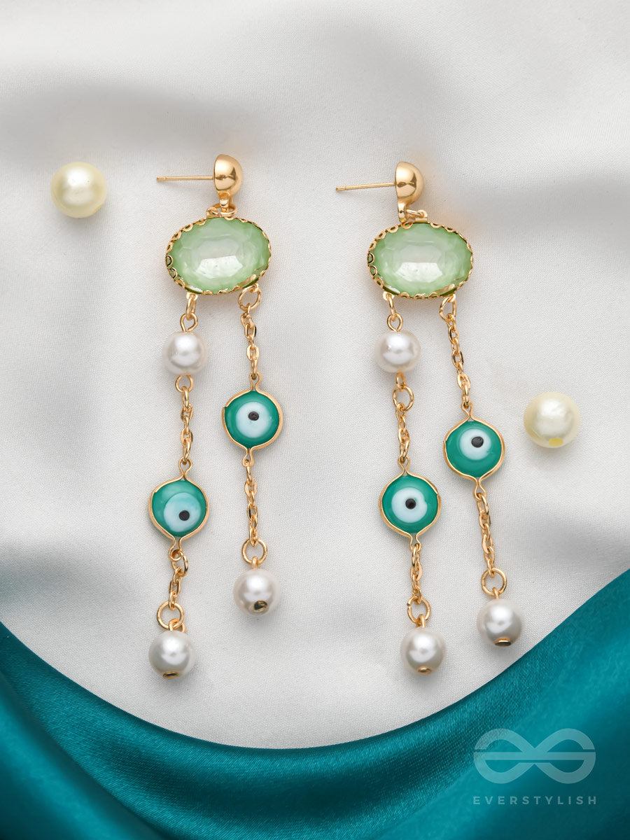 The Rain Cloud- Golden Embellished Earrings