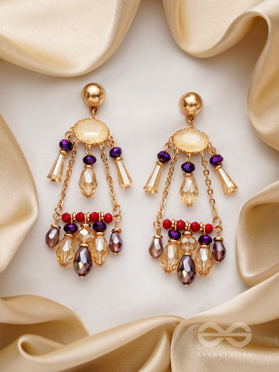 The Spring Fever- Golden Embellished Earrings