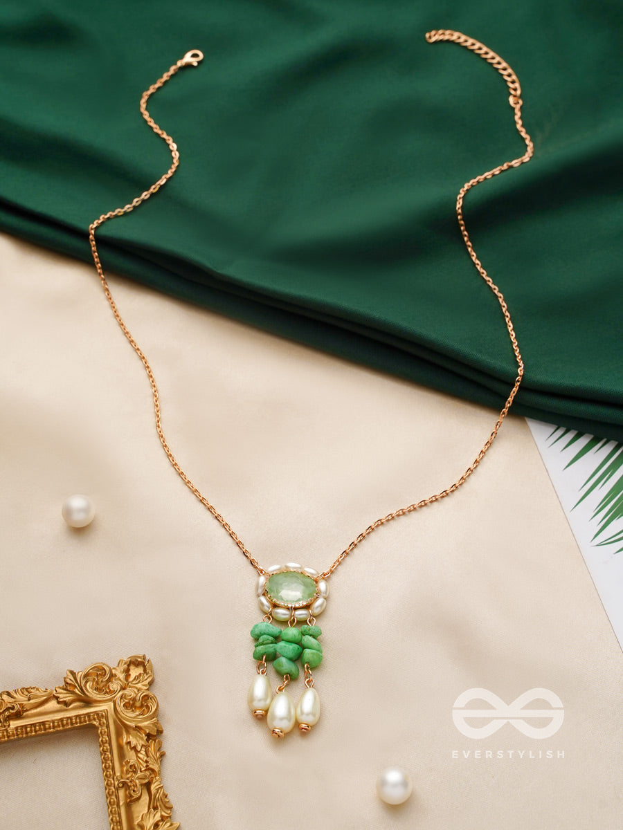 The Olive Garden- Golden Embellished Necklace With Anti-Tarnish Coating