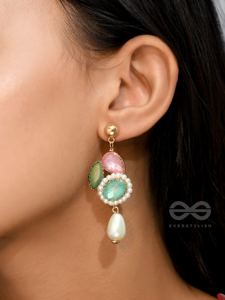 Rose N Petals- Golden Embellished Earrings