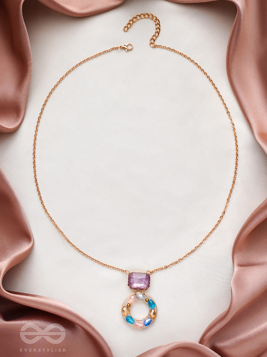 The Pebble Path- Golden Embellished Necklace With Anti-Tarnish Coating