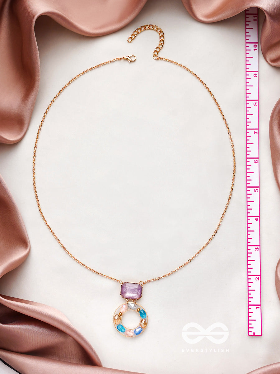 The Pebble Path- Golden Embellished Necklace With Anti-Tarnish Coating