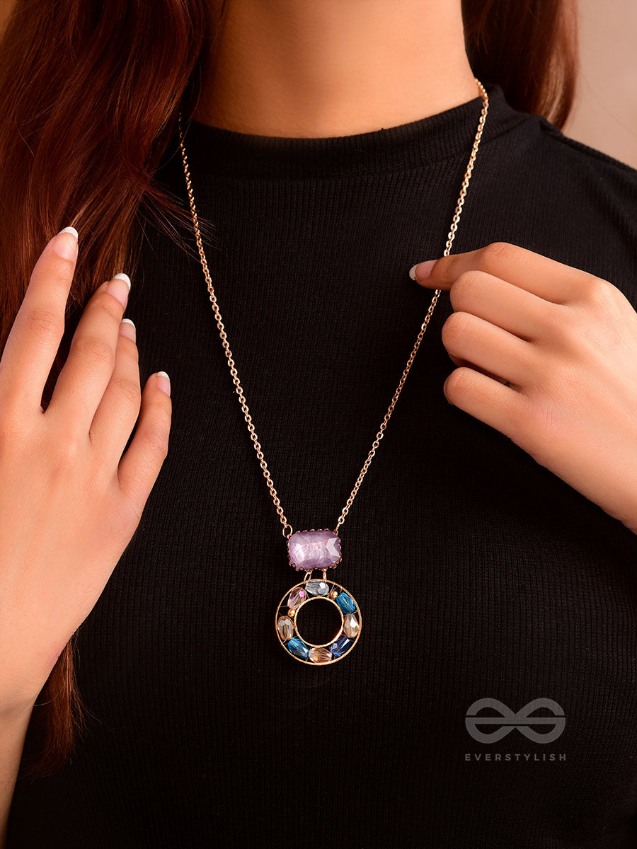 The Pebble Path- Golden Embellished Necklace With Anti-Tarnish Coating