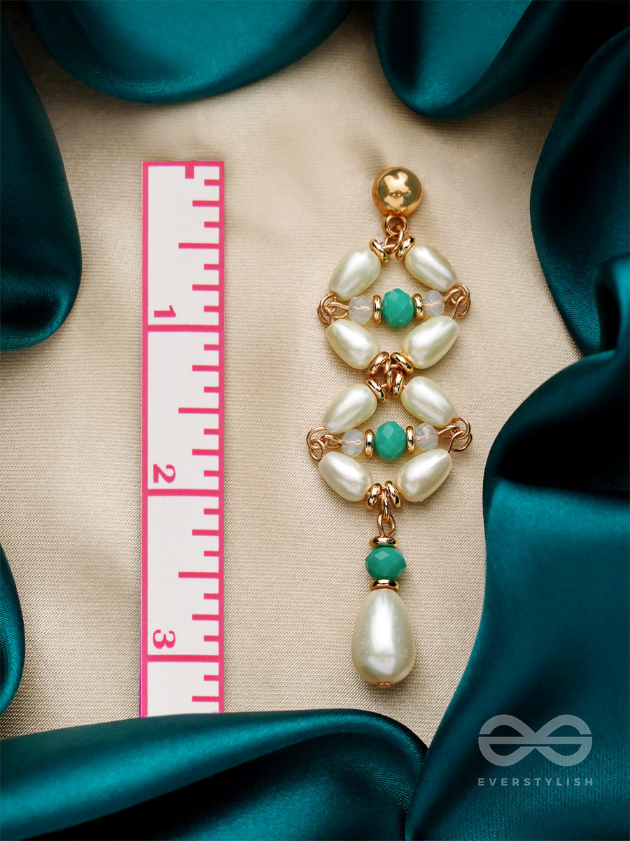 The White Willow- Golden Embellished Pearl Earrings