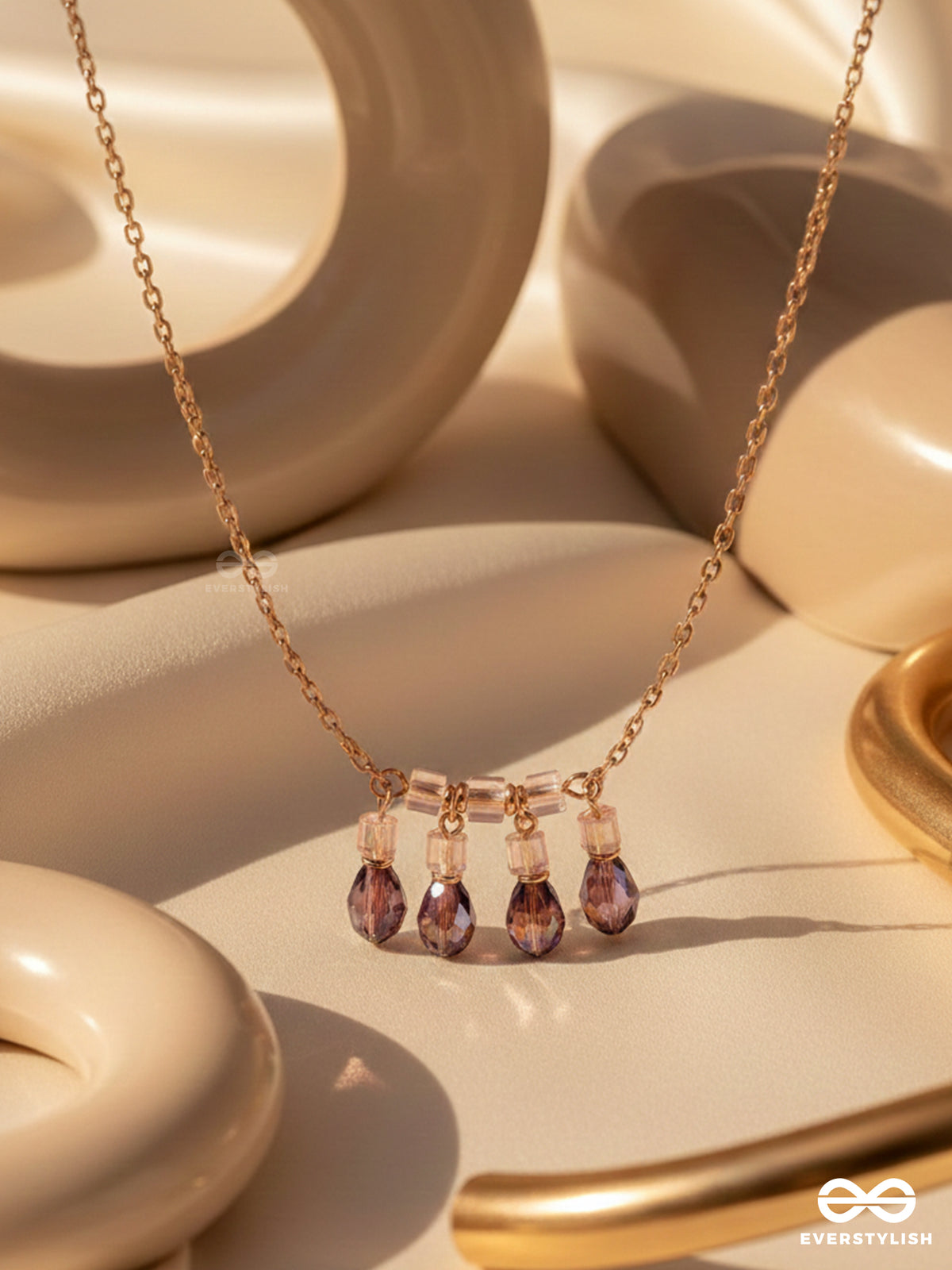 The Caramel Rain- Golden Embellished Necklace With Anti-Tarnish Coating