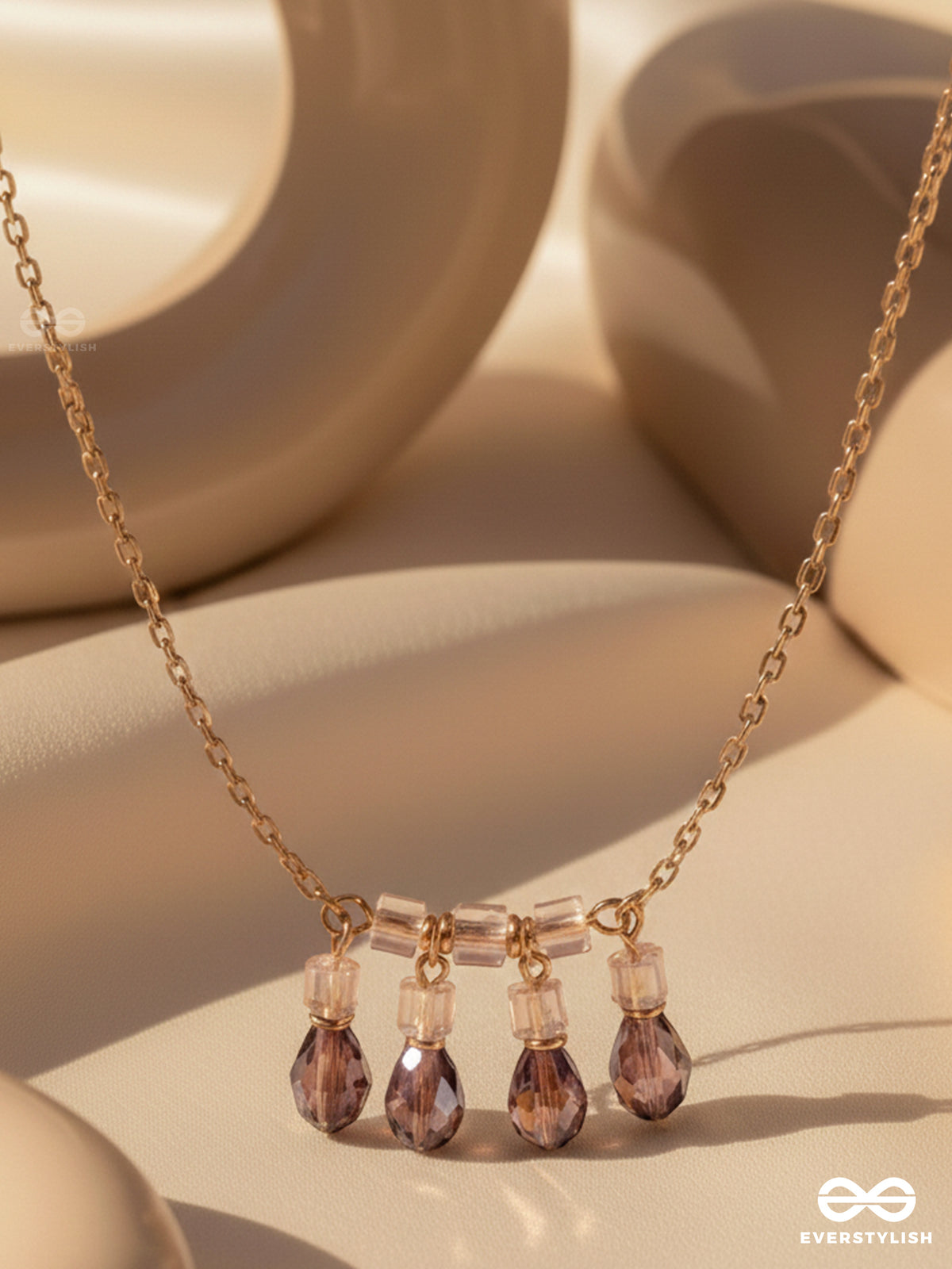 The Caramel Rain- Golden Embellished Necklace With Anti-Tarnish Coating