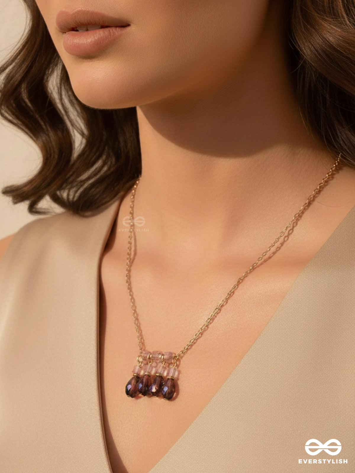 The Caramel Rain- Golden Embellished Necklace With Anti-Tarnish Coating