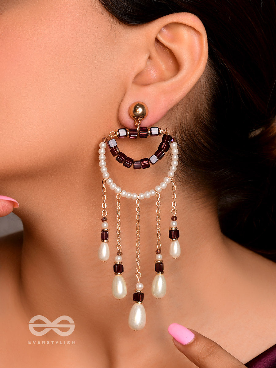 Cry For The Moon- Golden Pearl Earrings