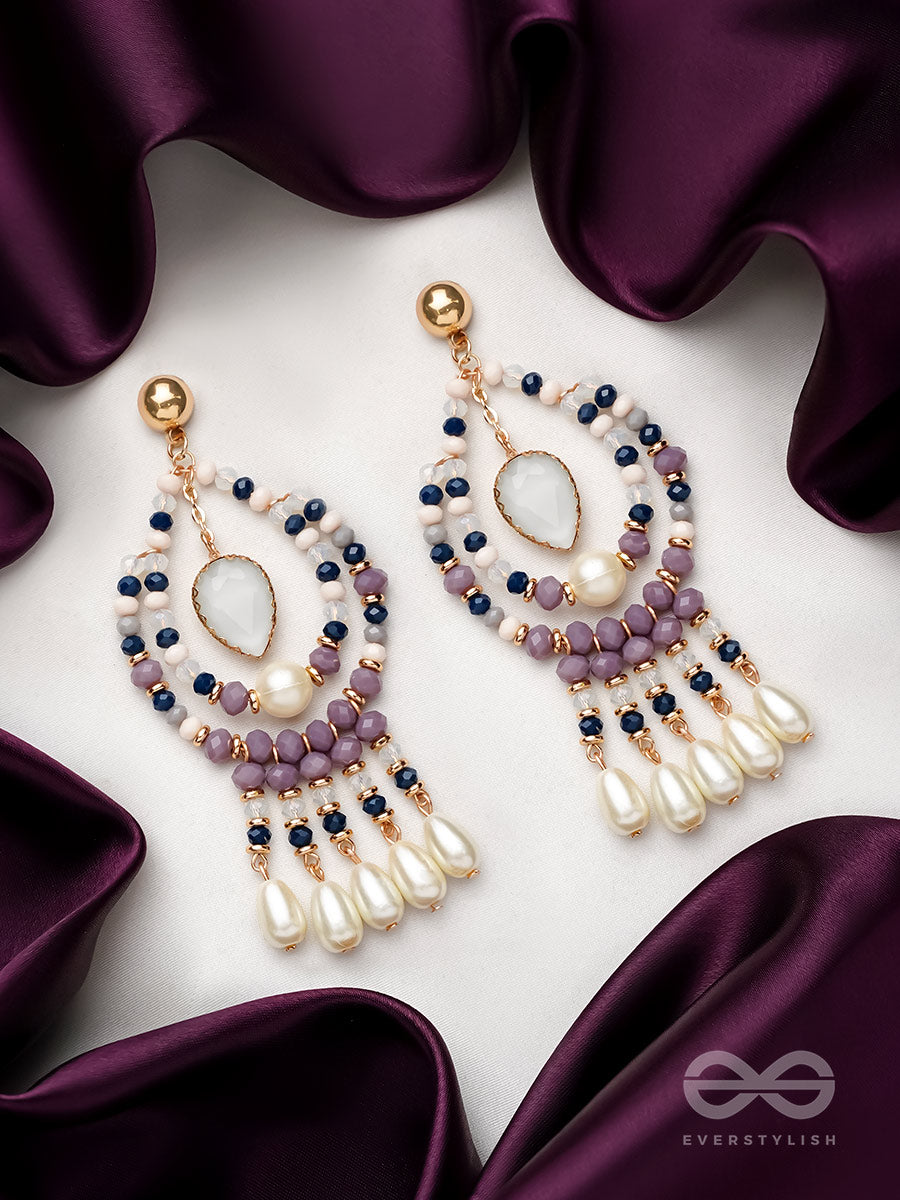 The Grey Skies- Golden Pearl Earrings