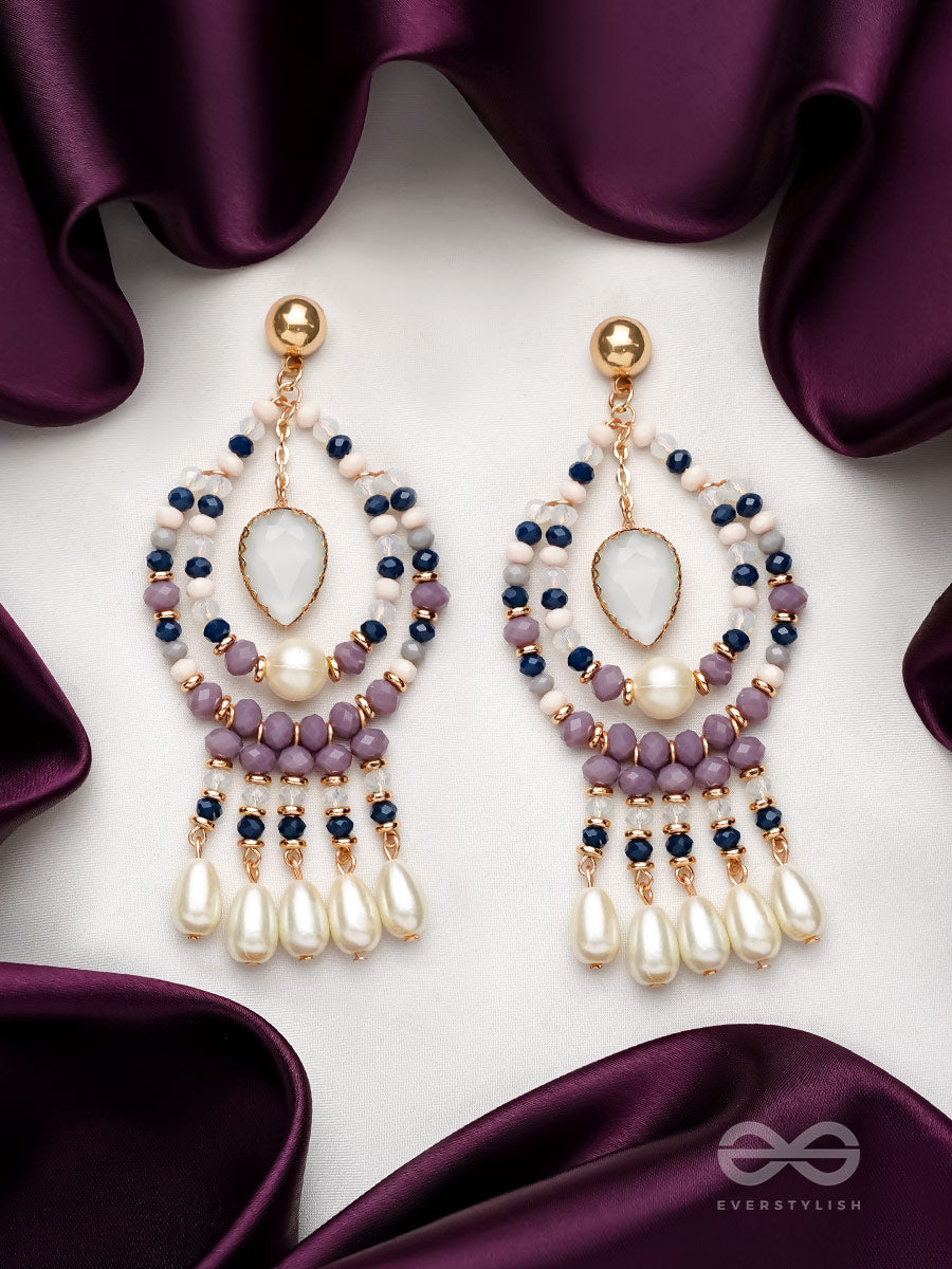 The Grey Skies- Golden Pearl Earrings