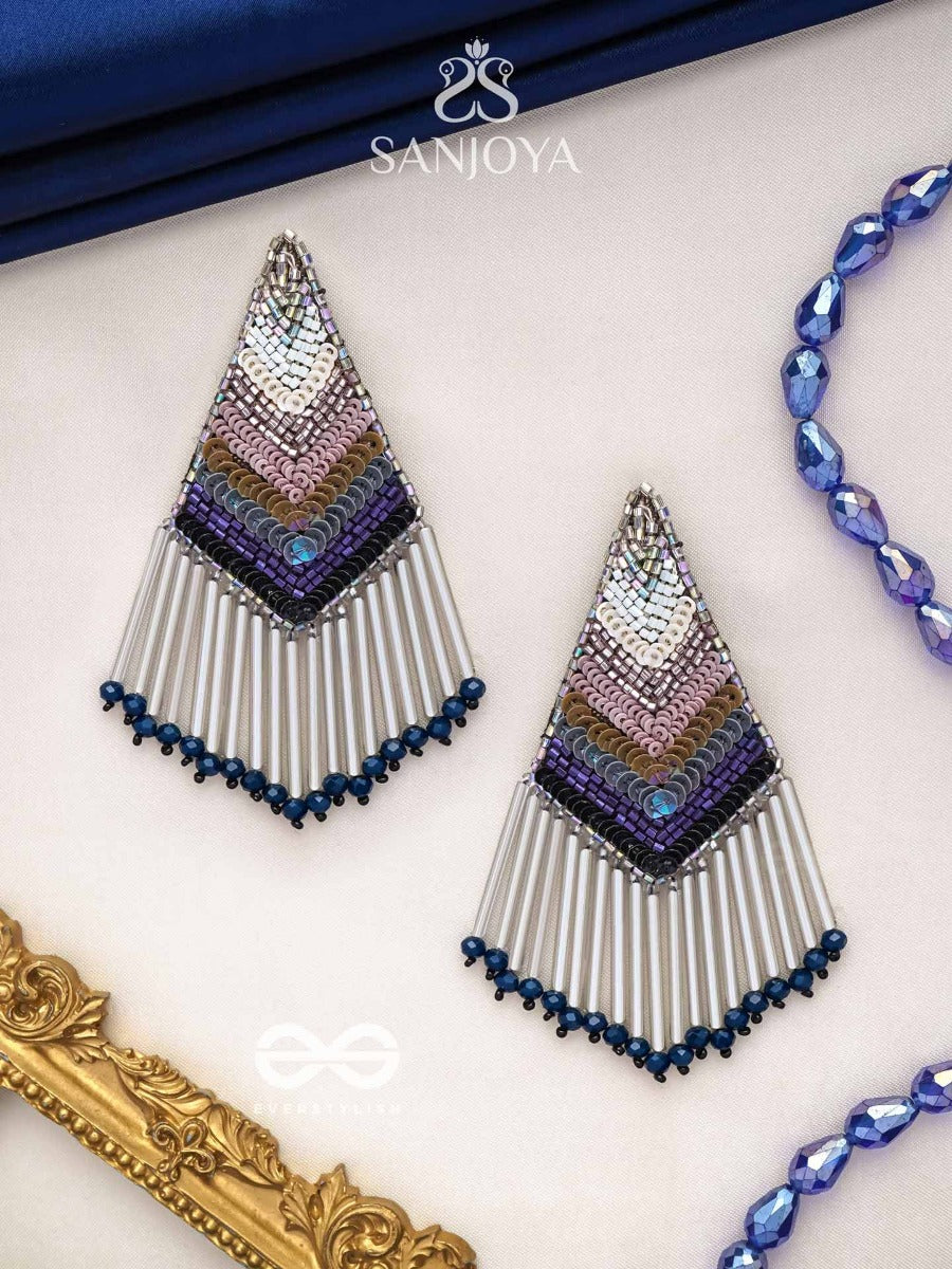 Akshaja- The Shimmering Diamond- Sequins And Glass Beads Embroidered Earrings