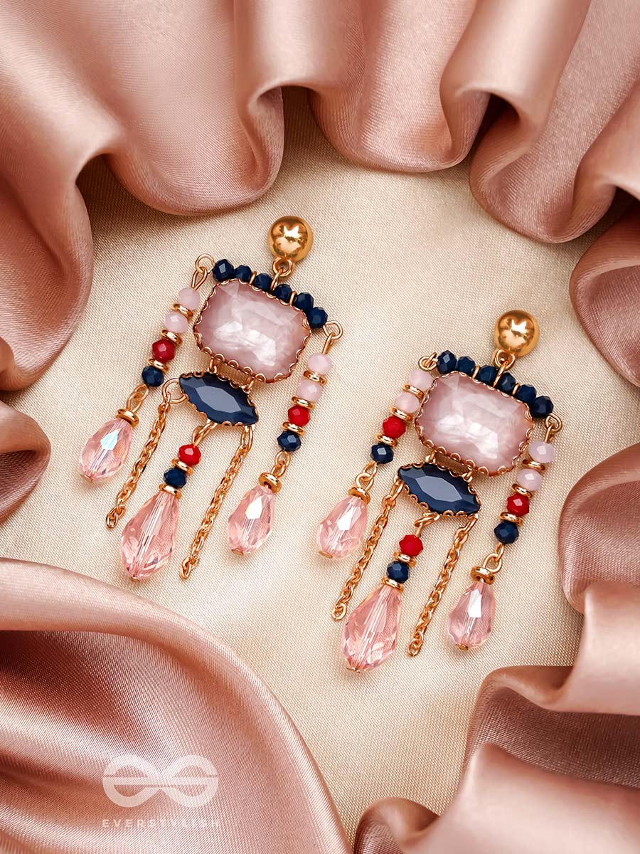 The Rose Petals- Golden Embellished Earrings