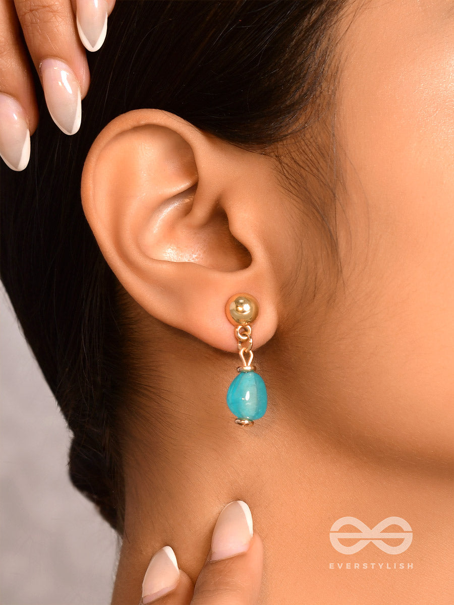 Sea N Sky- Golden Embellished Earrings