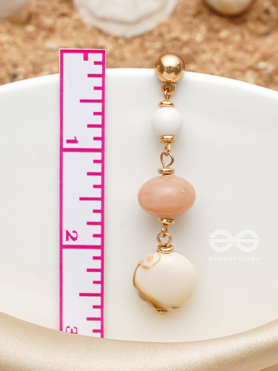 Shell N Core- Golden Embellished Sandstone Earrings