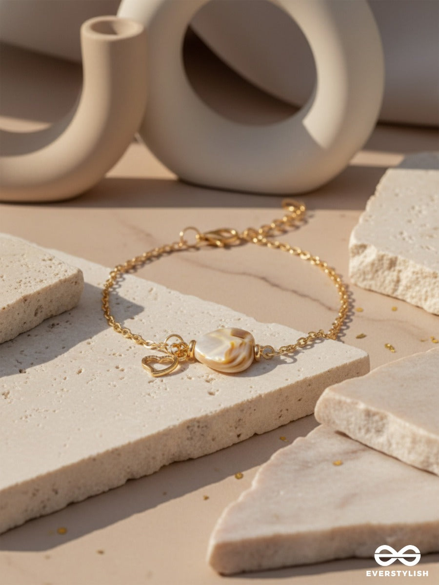 The Beach Love- Golden Embellished Sandstone Bracelet