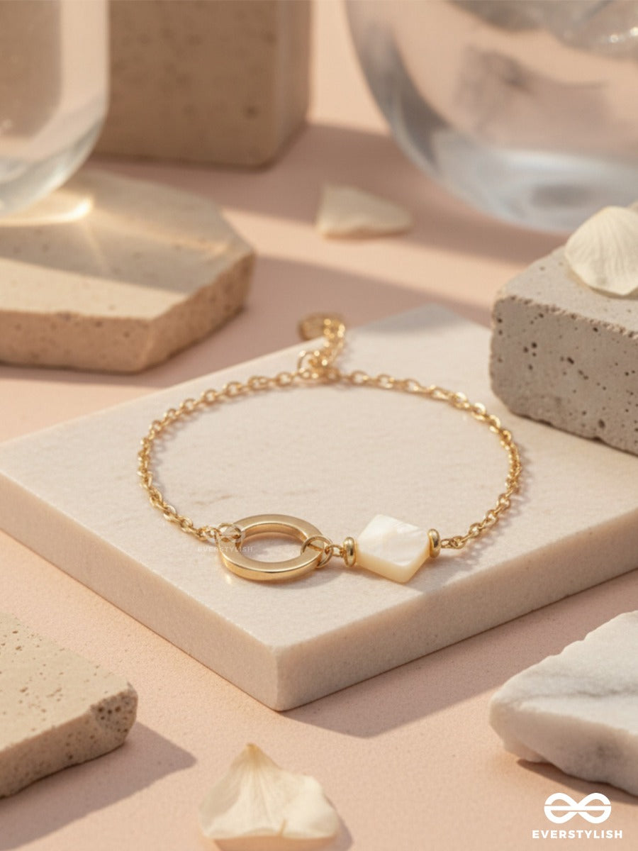 The Sun-Kissed Sand- Golden Embellished Sandstone Bracelet