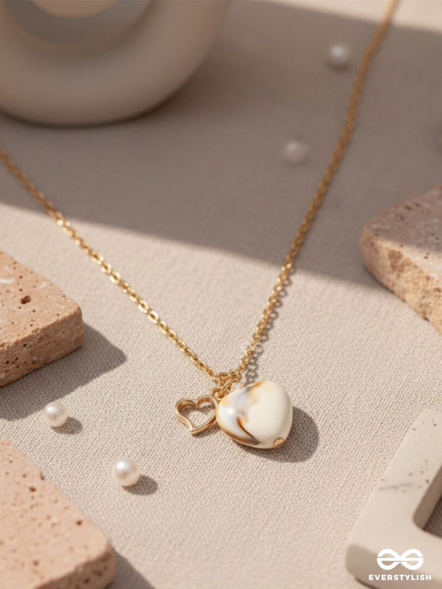 The Beach Romance- Golden Embellished Sandstone Necklace With Anti-Tarnish Coating