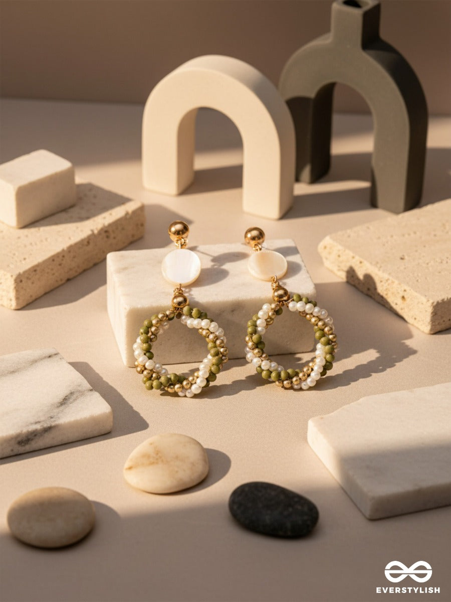 The Midnight Moon- Golden Embellished Earrings