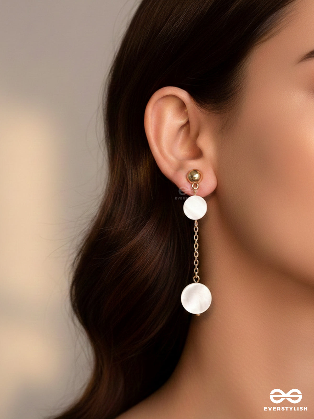 The Shell Shower- Golden Embellished Sandstone Earrings