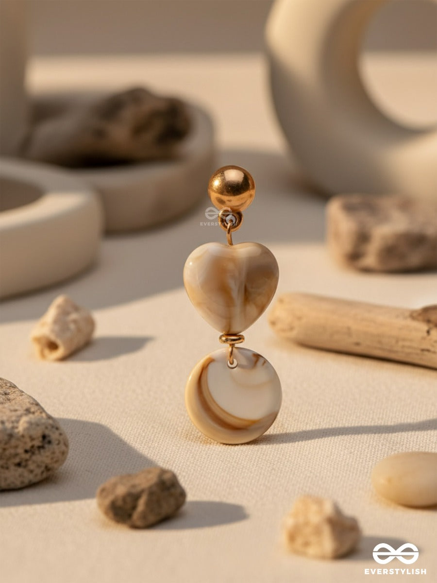 The Beach Bunny- Golden Embellished Sandstone Earrings
