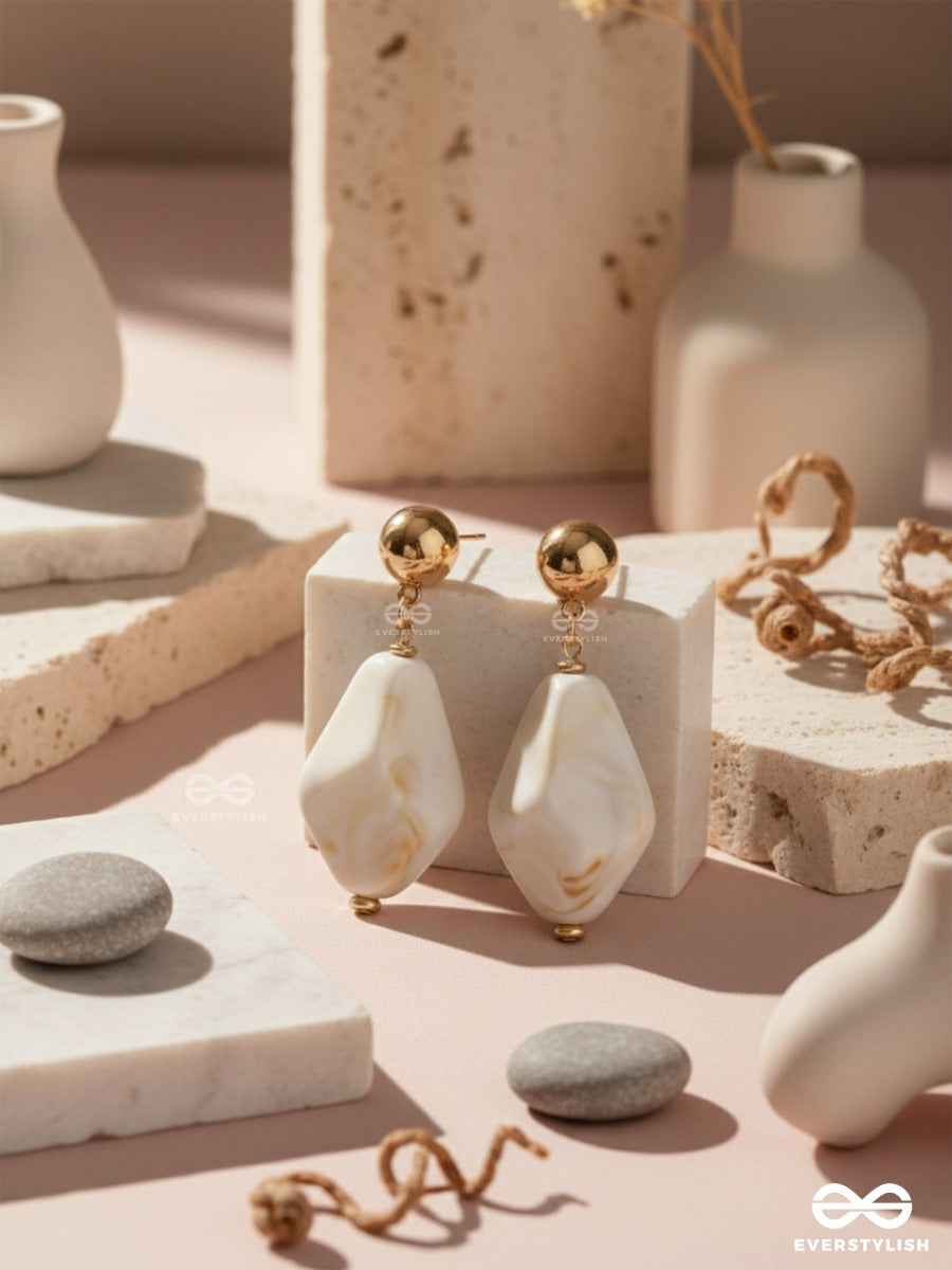 Rock' On- Golden Embellished Sandstone Earrings