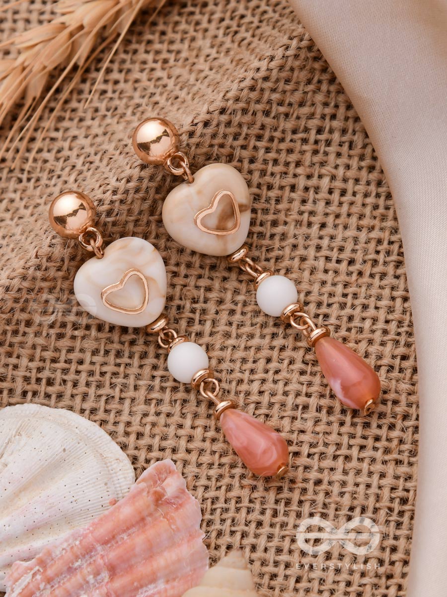 Heart Of Gold- Golden Embellished Sandstone Earrings