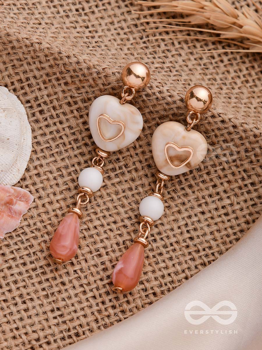 Heart Of Gold- Golden Embellished Sandstone Earrings