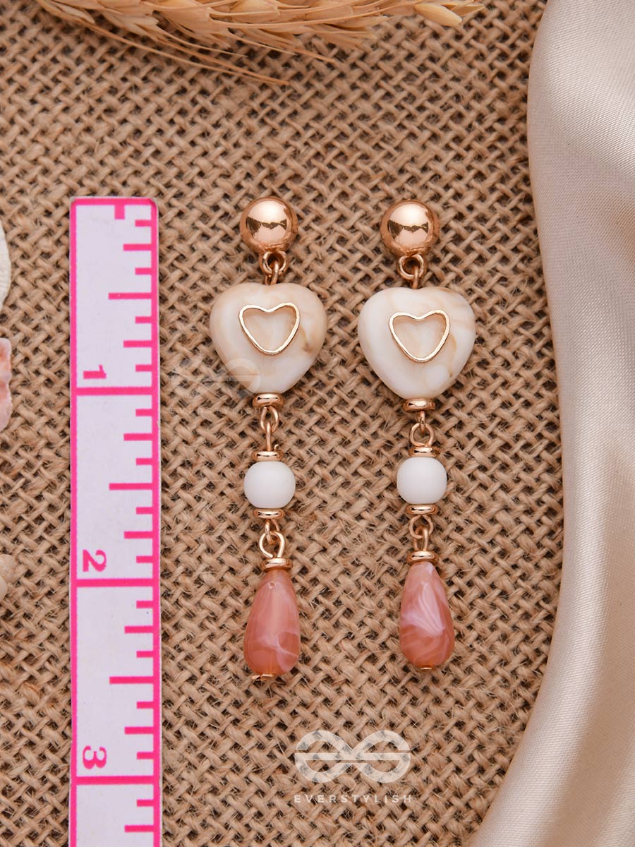 Heart Of Gold- Golden Embellished Sandstone Earrings