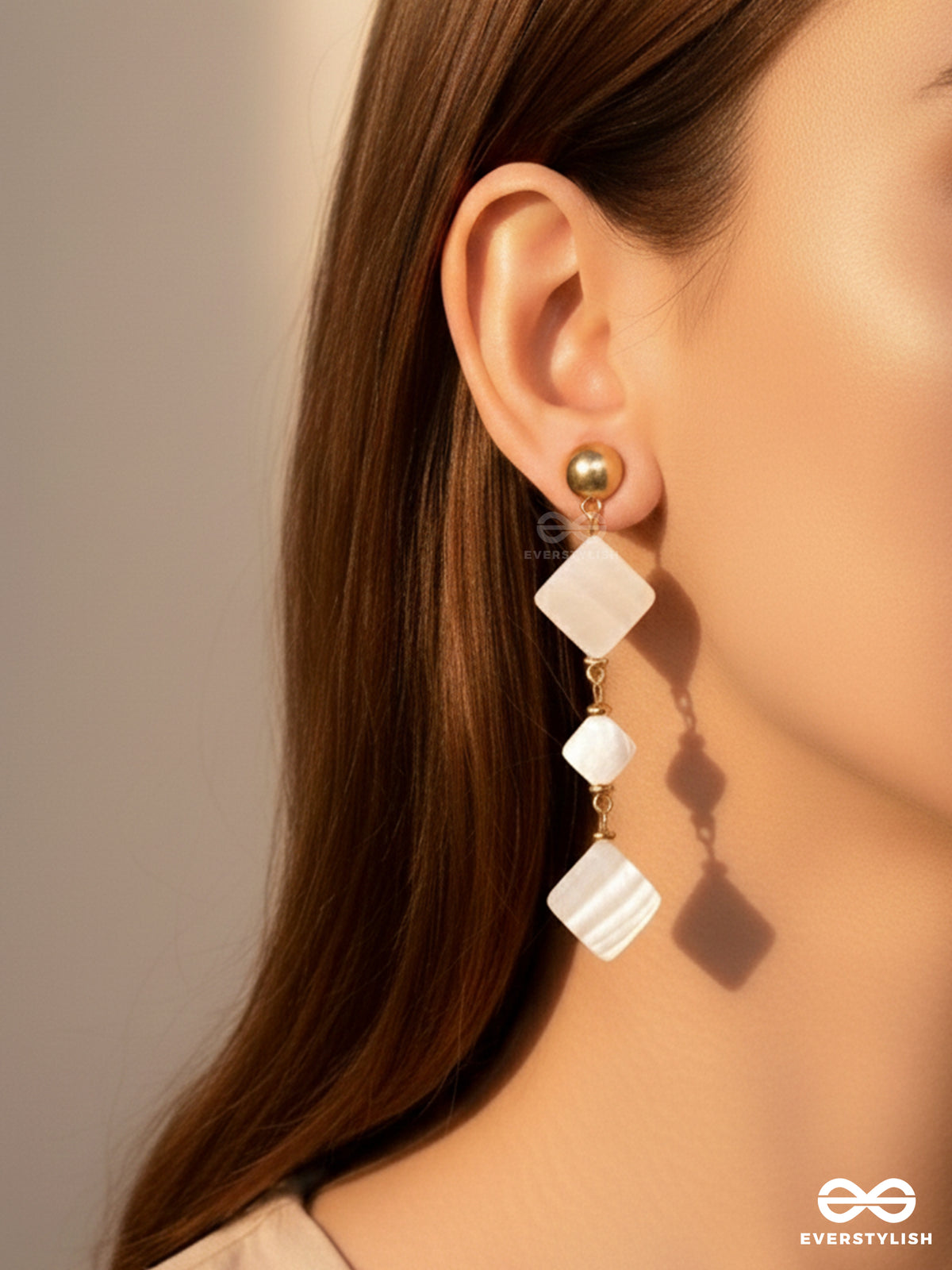 The Beach Vibes- Golden Embellished Sandstone Earrings