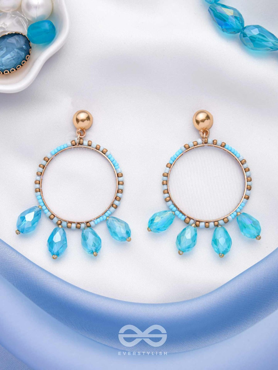 The Cosmic Circle- Golden Embellished Earrings