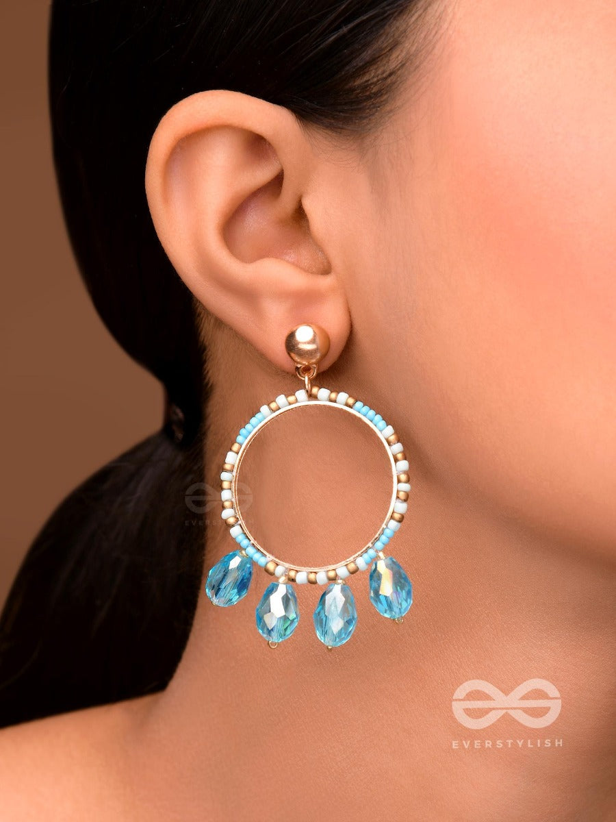 The Cosmic Circle- Golden Embellished Earrings