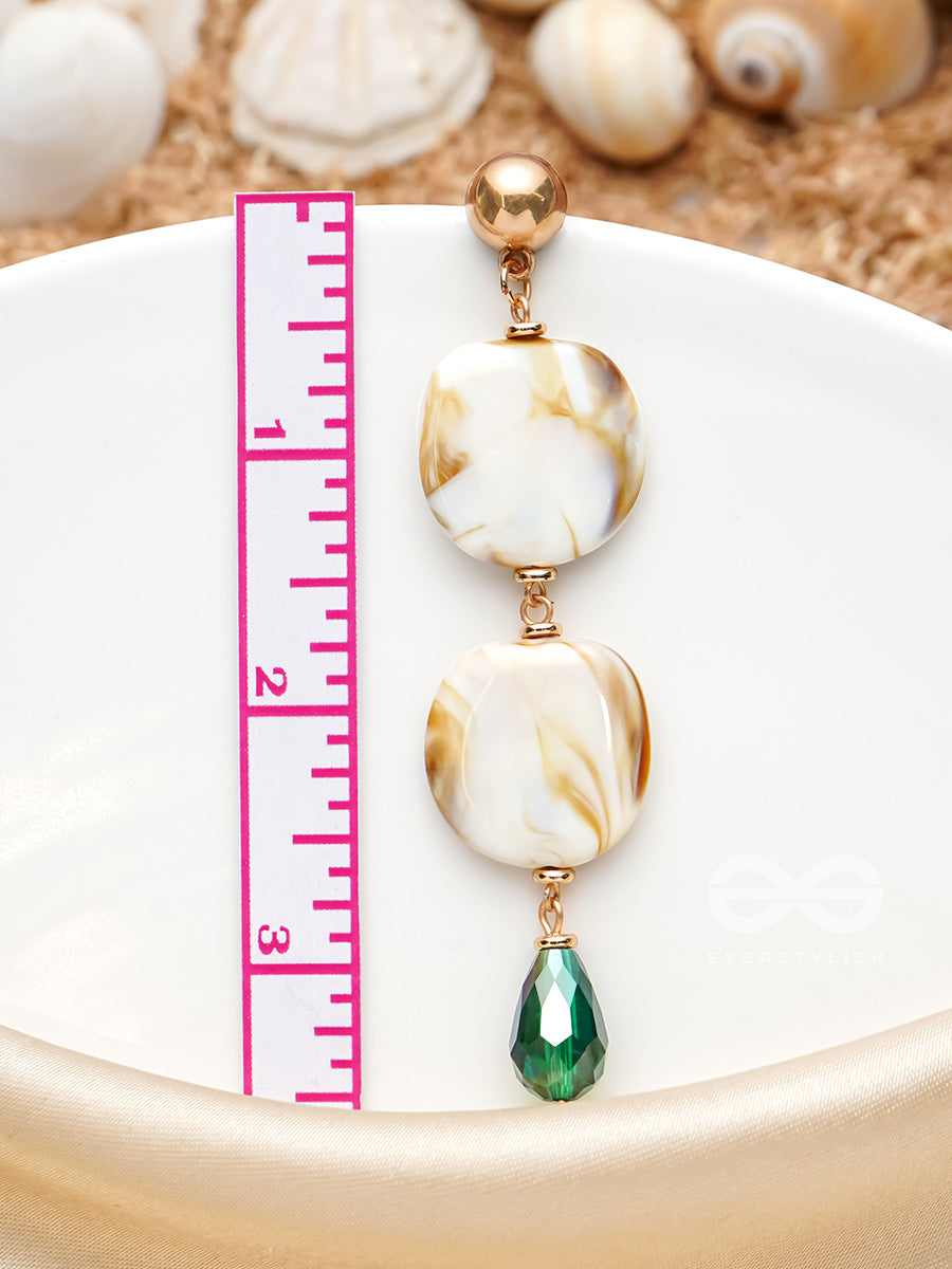 Walk On The Beach- Golden Embellished Sandstone Earrings