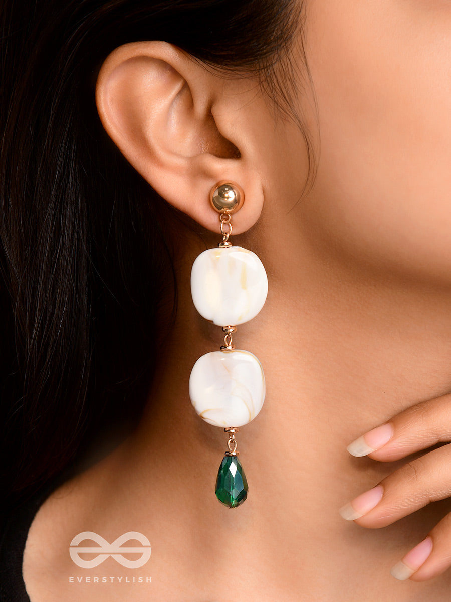 Walk On The Beach- Golden Embellished Sandstone Earrings