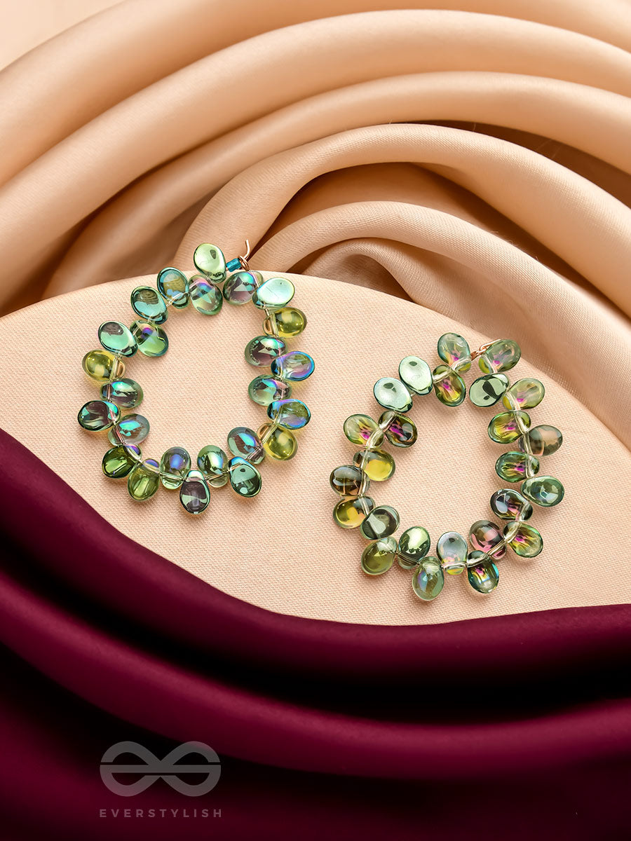 The Shadowy Shimmer- Golden Embellished Earrings