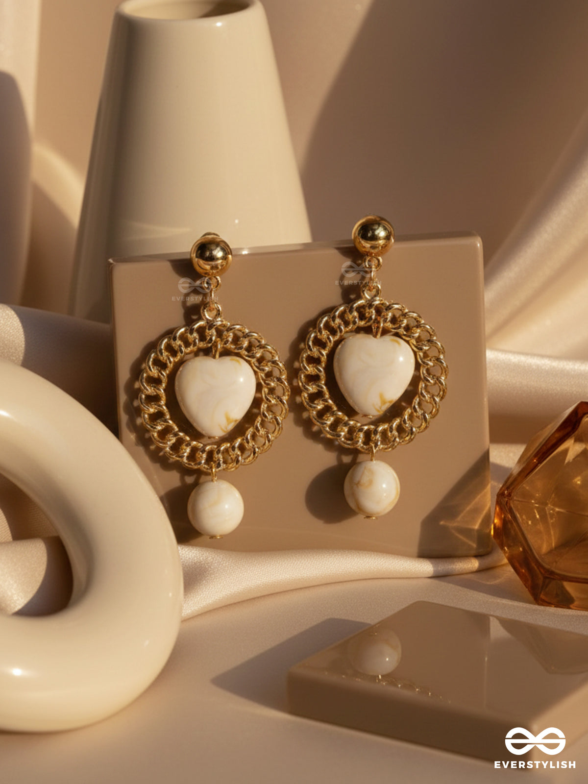 Shining Sun N Sand- Golden Shell Sandstone Earrings