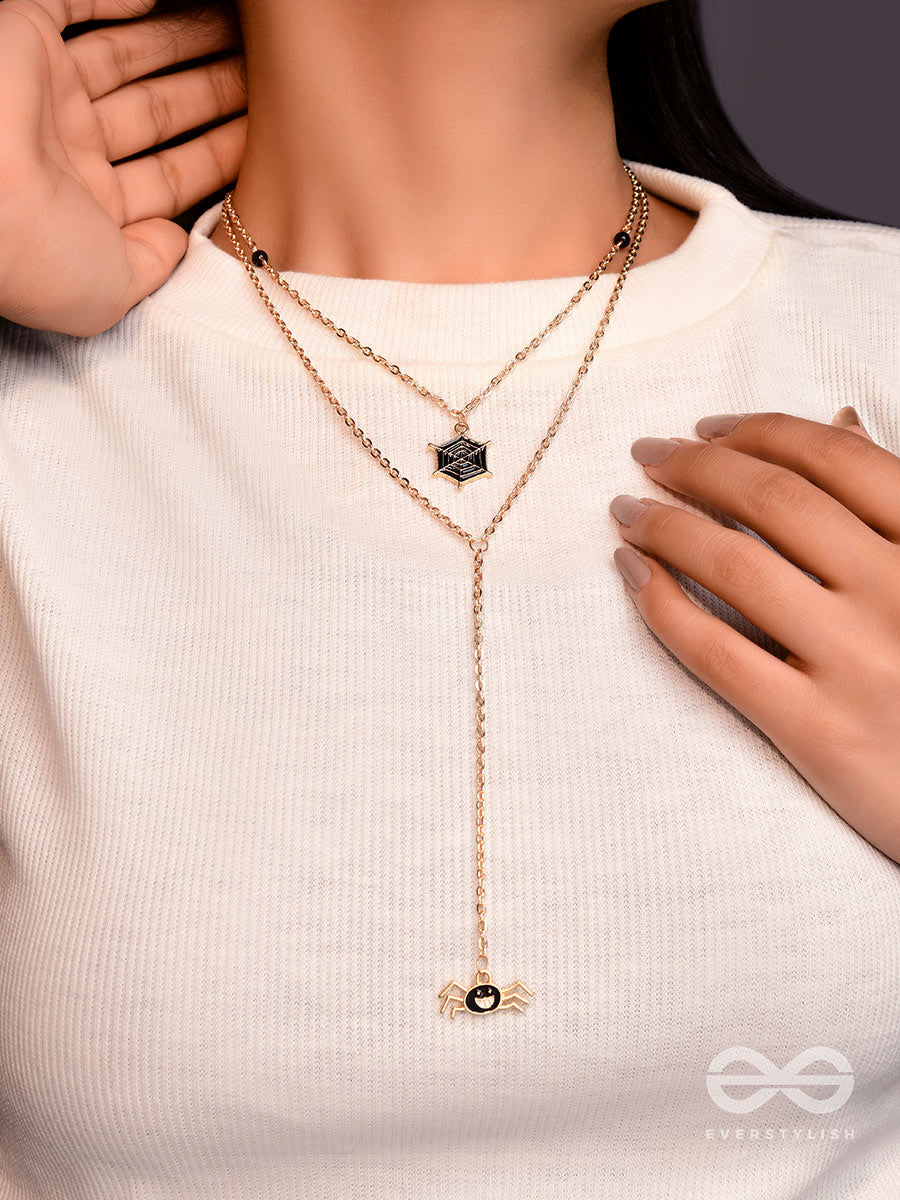The Bewitching Spider- Golden Layered Spider Necklace With Anti-Tarnish Coating