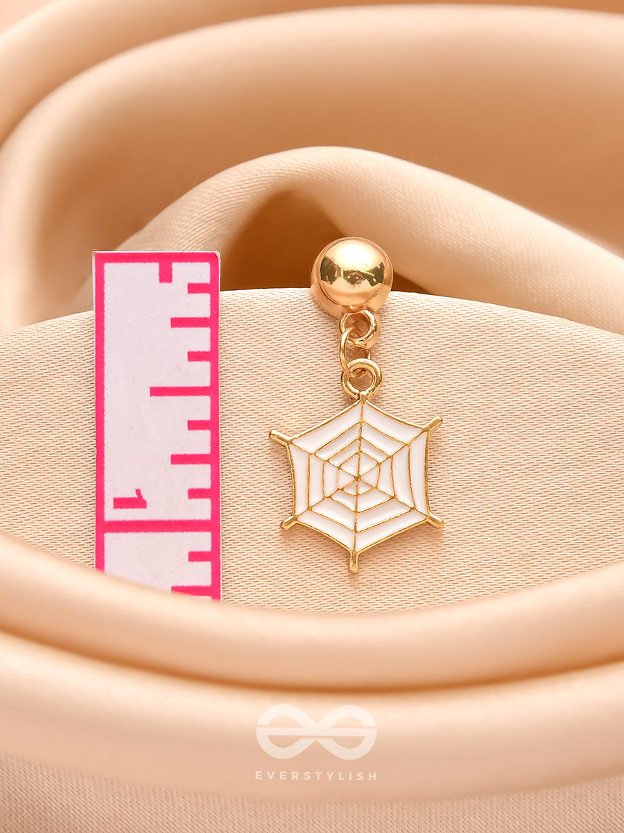 The Perky Spidey- Golden Spider-Web Earrings