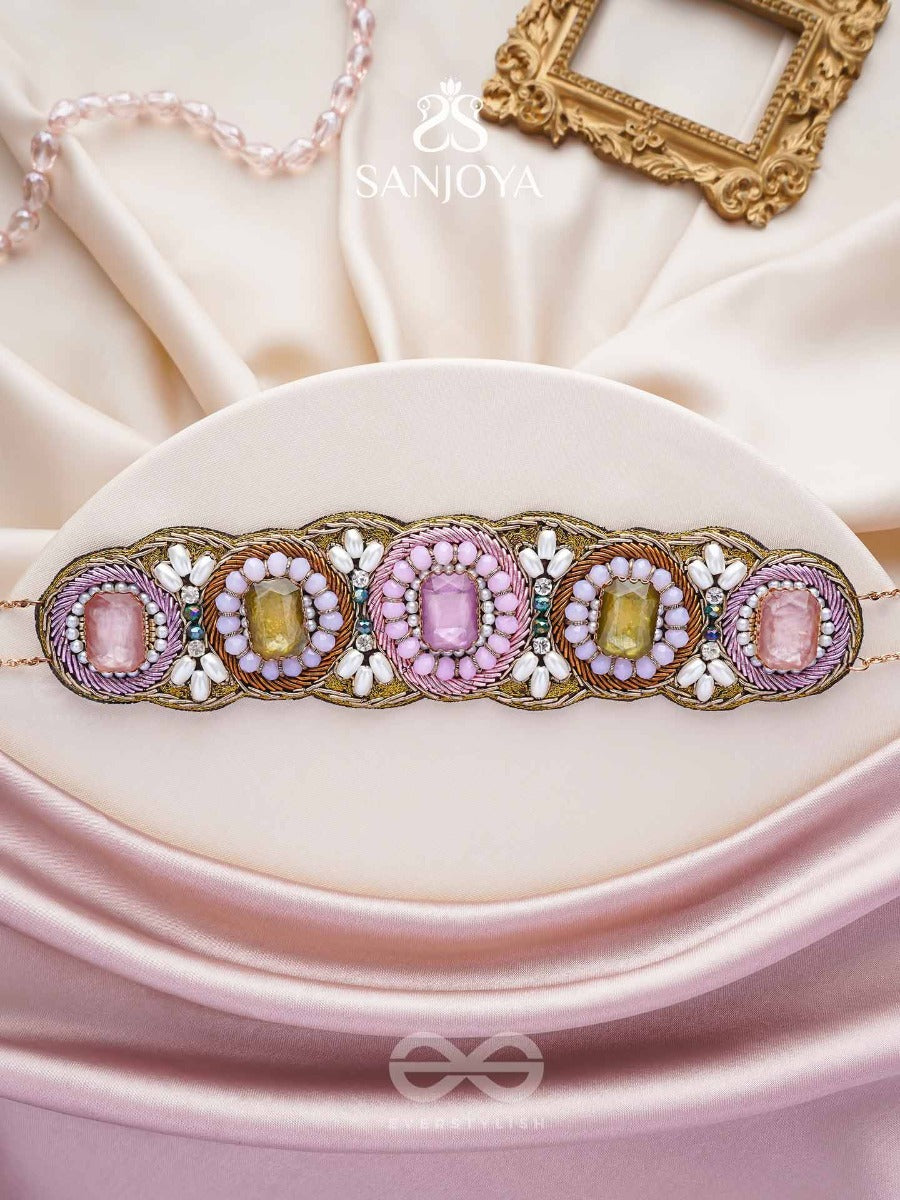 Srija- The String Of Flowers- Pearls & Stones Embroidered Choker Necklace