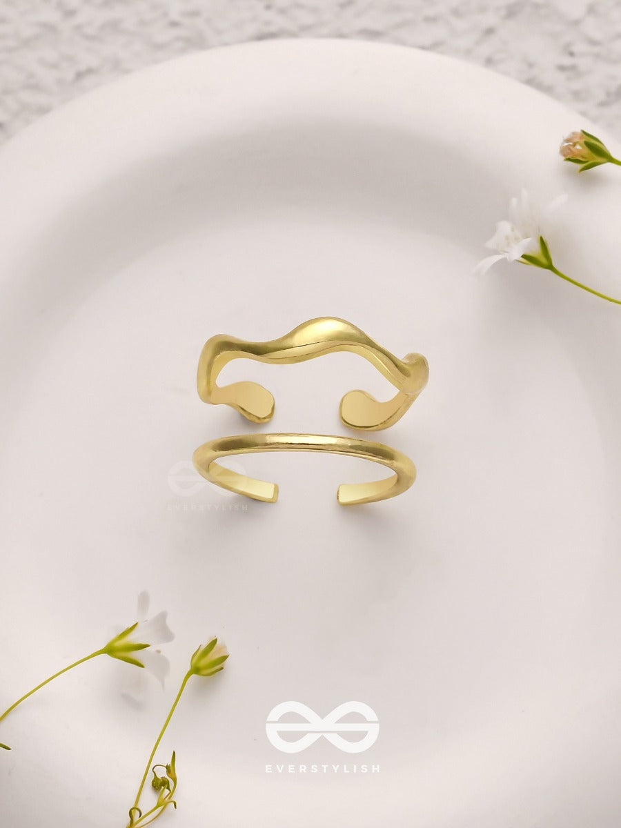 The Sunlit Trails- Golden Set Of Two Rings